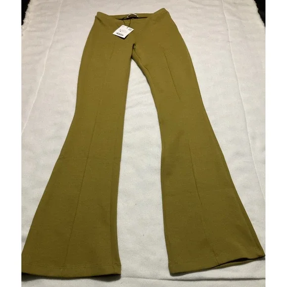 Zara Women's Size S Pant Set Mustard Green Slimming  Flared NWT - Picture 11 of 15
